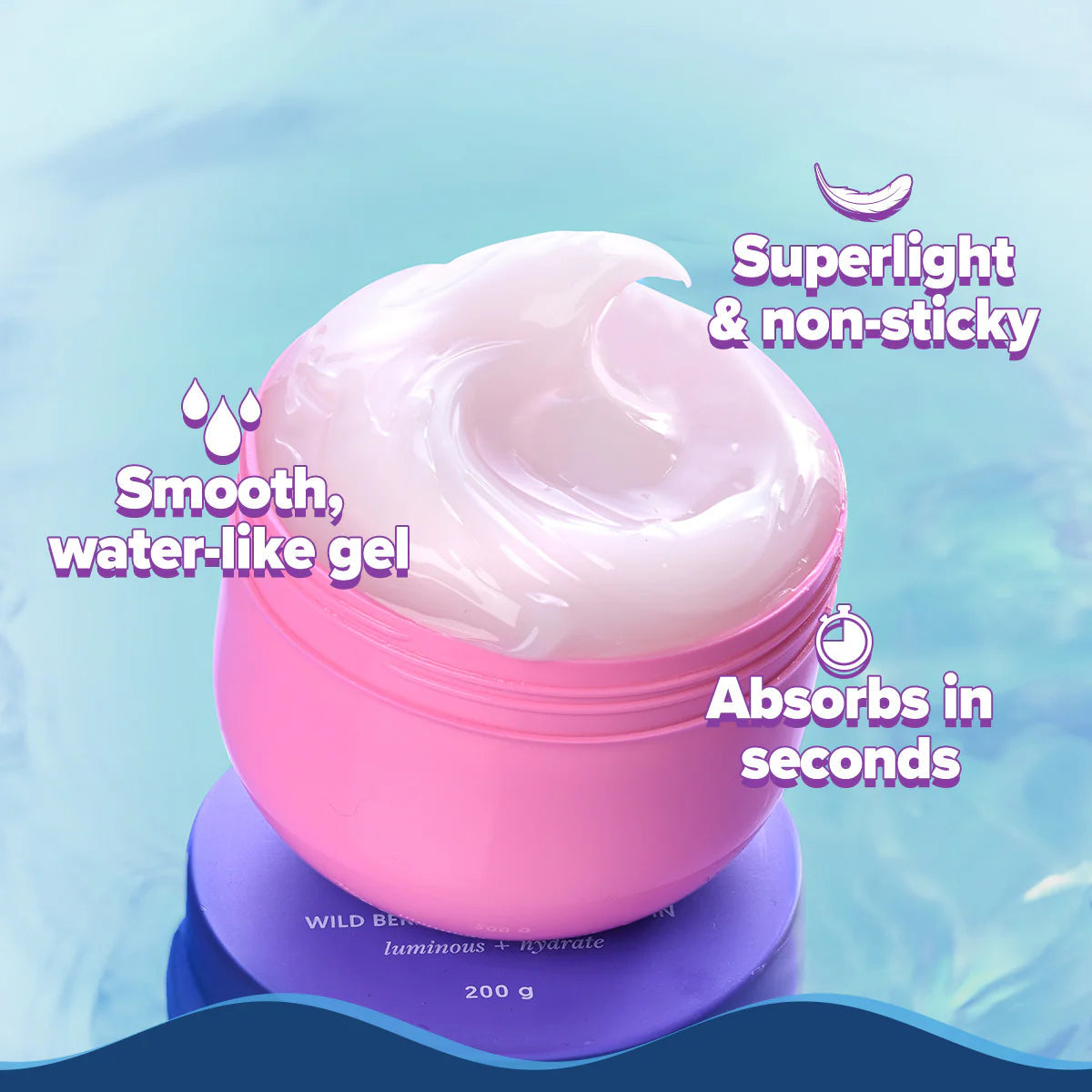 Aqualogica Illuminate + Hydra Gel Moisturizer with Wild Berries & Alpha Arbutin - 200g