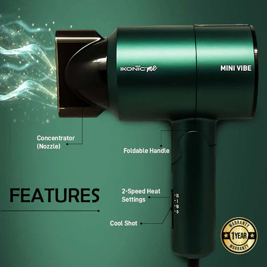 Ikonic Me Ikonic Me Mini Vibe Hair Dryer ( Emerald )