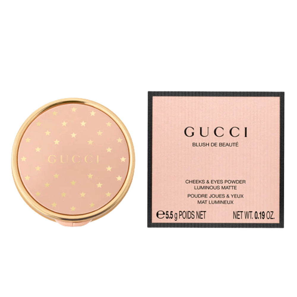 GUCCI BLUSH DE BEAUTE CHEEKS & EYES POWDER LUMINOUS MATTE POUDRE JOUES & YEUX MAT LUMINEUX TENDER APRICOT 5.5g