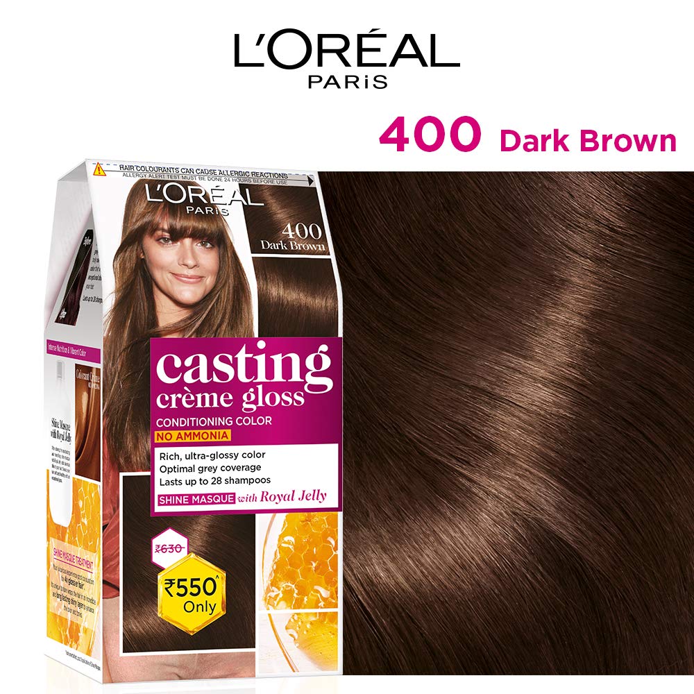 Loreal Paris Casting Creme Glosss 400 Dark Brown 87.5g+72ml