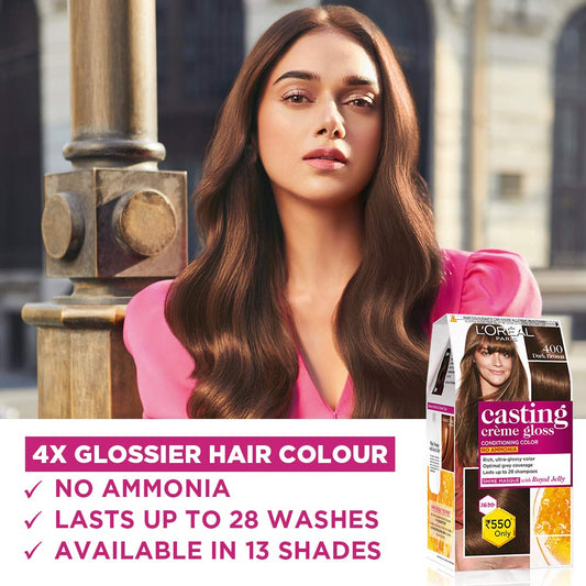 Loreal Paris Casting Creme Glosss 400 Dark Brown 87.5g+72ml