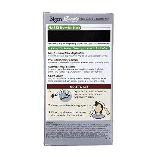 Bigen Speedy Hair Color, 40g + 40g - Brownish Black 882 (Pack of 1)