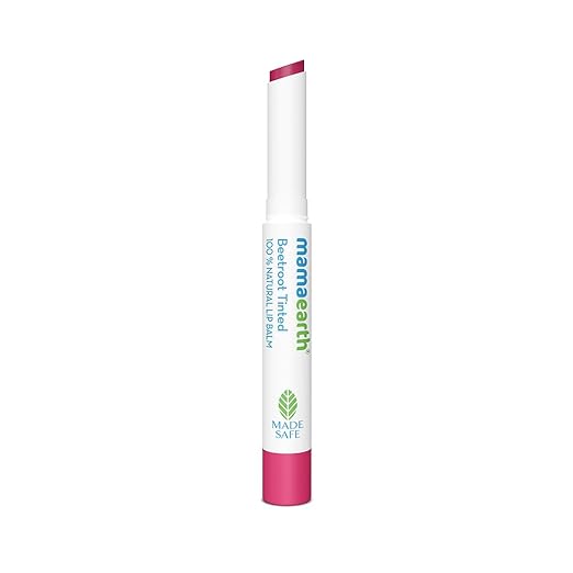 Mamaearth Beetroot Tinted 100% Natural Lip Balm with Beetroot & Beeswax - 2 g | | 12 Hr Moisturization | For Dry & Chapped Lips | Natural Pink Tint | Brightens Lips