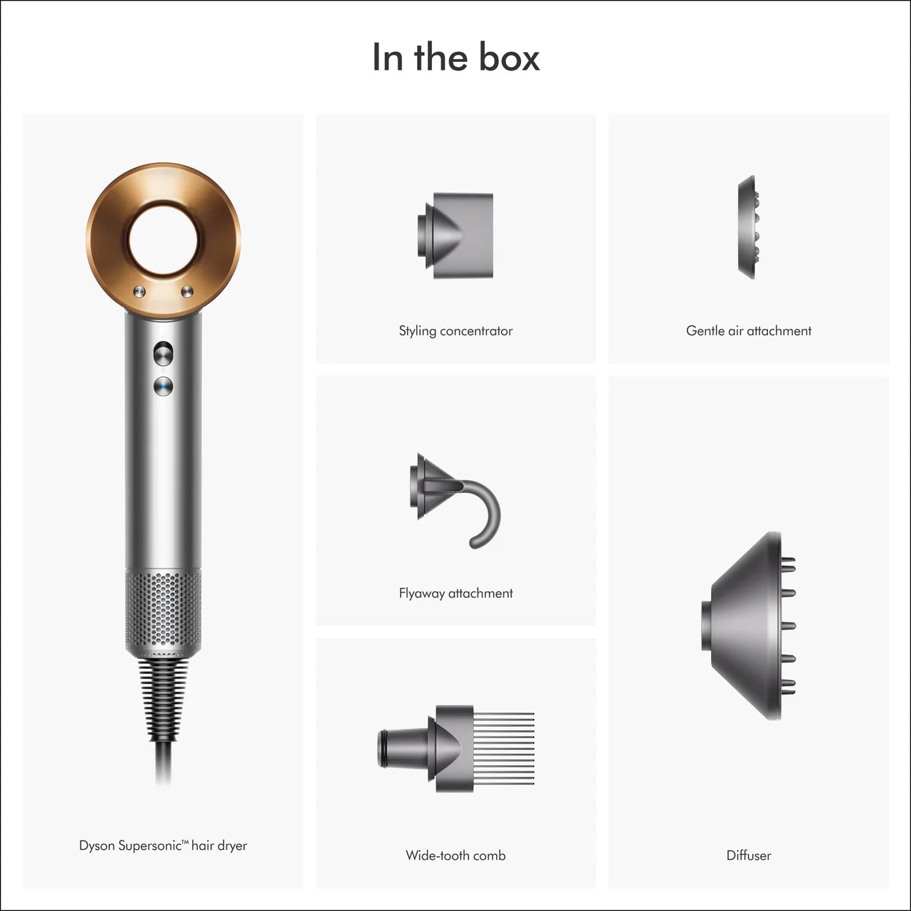 Dyson Supersonic™ Hair Dryer, Nickel/Copper HD08