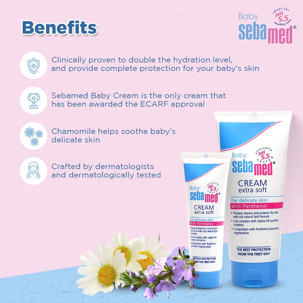 Sebamed Baby PH 5.5 Cream Extra Soft For Delicate Skin With Panthenol 200ml
