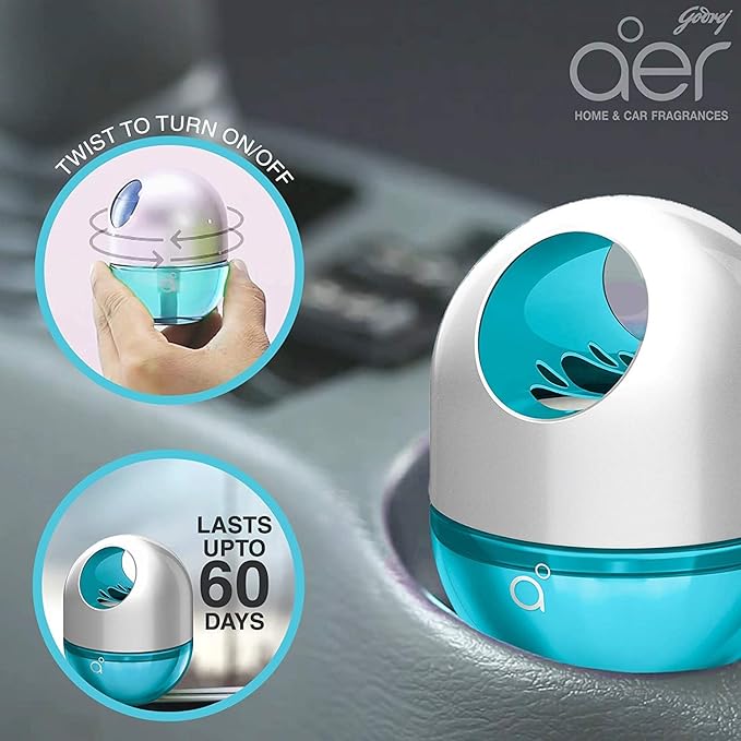 Godrej aer Twist Gel Car Air Freshener Cool Surf Blue (45g)