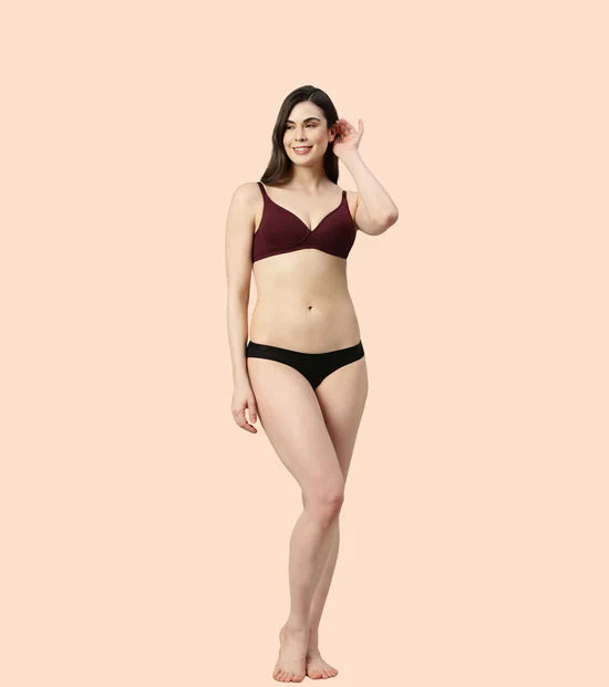 Enamor-A039 Perfect Coverage T-Shirt Bra - Supima Cotton Padded Wirefree Medium Coverage