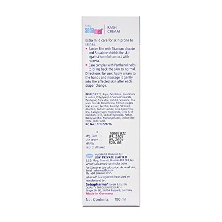 Sebamed Baby PH 5.5 Rash Cream For Rashes With Panthenol 100ml