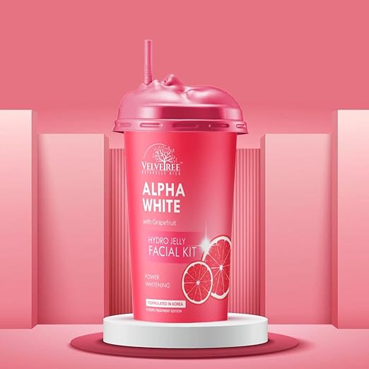 Velvetree Hydro Jelly Facial Kit Alpha White with Grape fruit Power Whitening