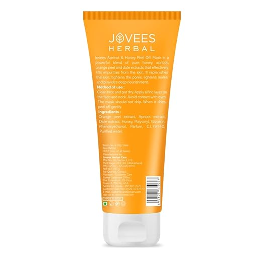 Jovees Apricot & Honey Peel Off Mask For Pore Tightening and Skin Nourishment All Skin Type 100 g