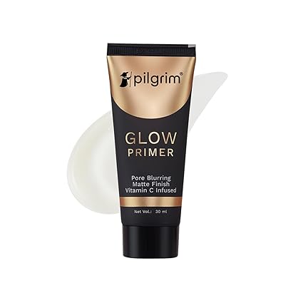PILGRIM Glow Primer Lightweight Gel Based Velvety Matte Finish, Blurs Pores, Vit C+E Infused