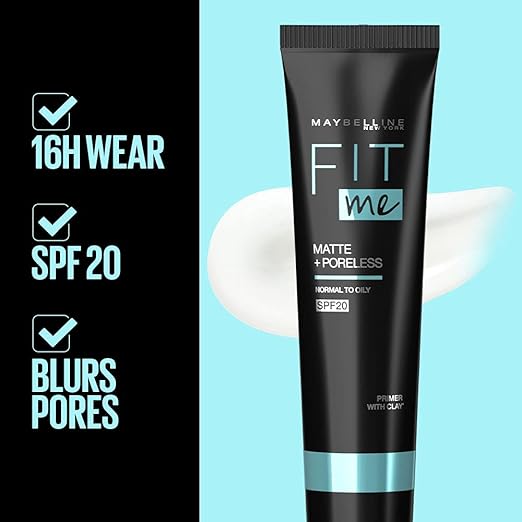 Maybelline Fit Me Matte +Poreless Normal To oily Primer With Clay 30ml