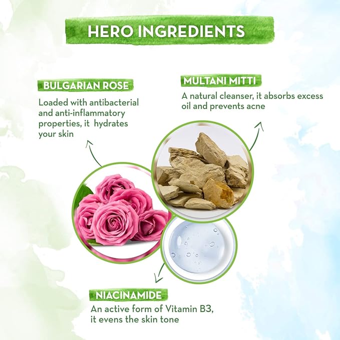 Mamaearth Multani Mitti Face Wash with Multani Mitti & Bulgarian Rose For Oil Control & Acne 100ml