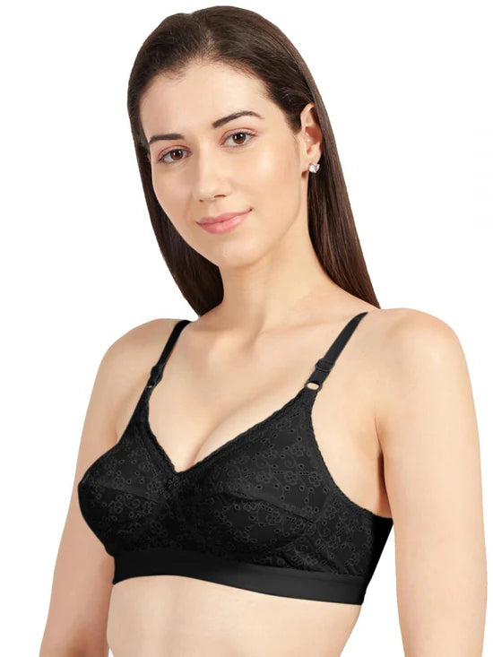 SONARI Cream Chikankari Bra