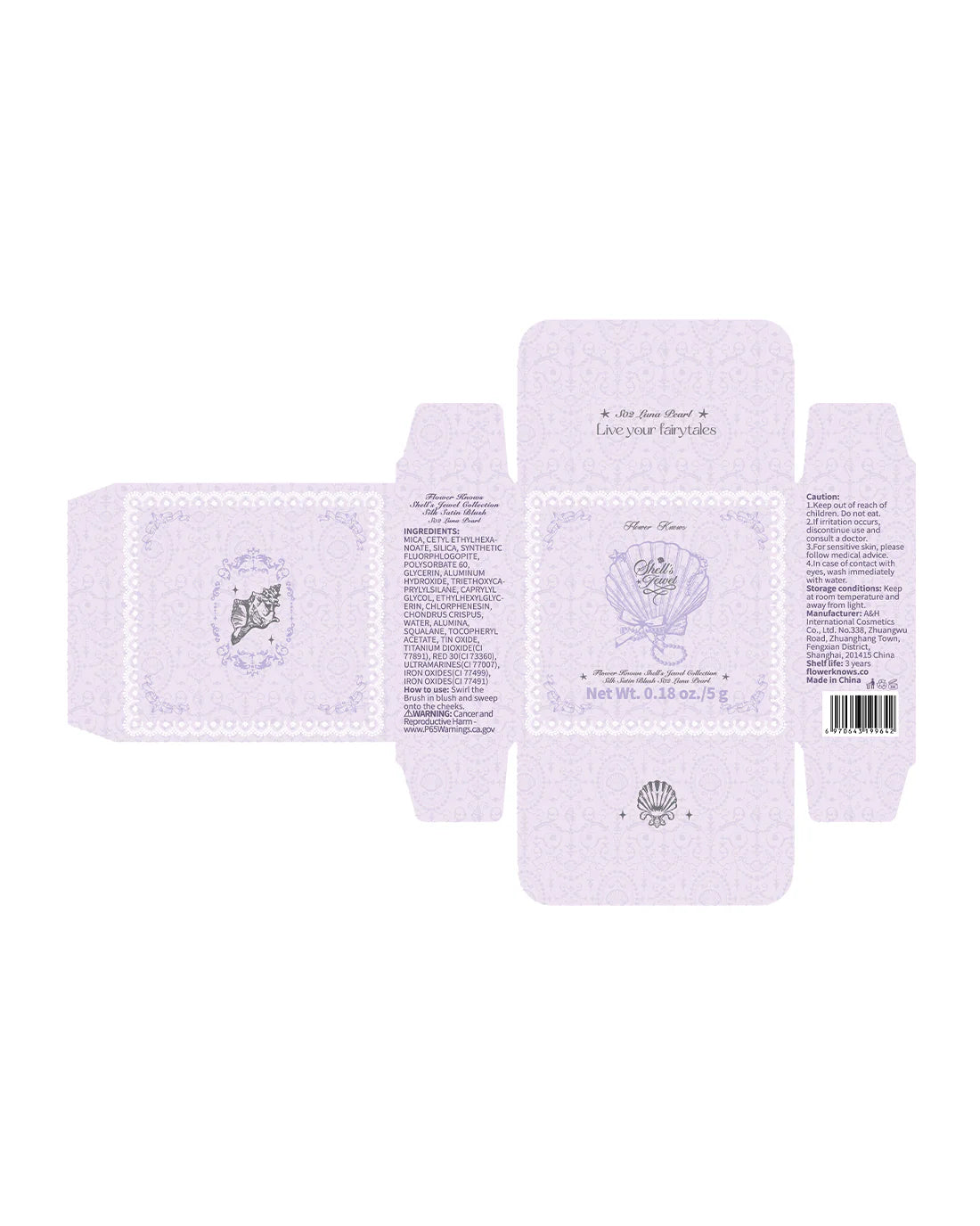 Flower Knows Shell's Jewel Silk Satin Blush