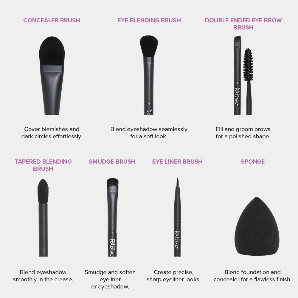 Forever52 Academic 12 Pcs Brush Set With 1 Sponge