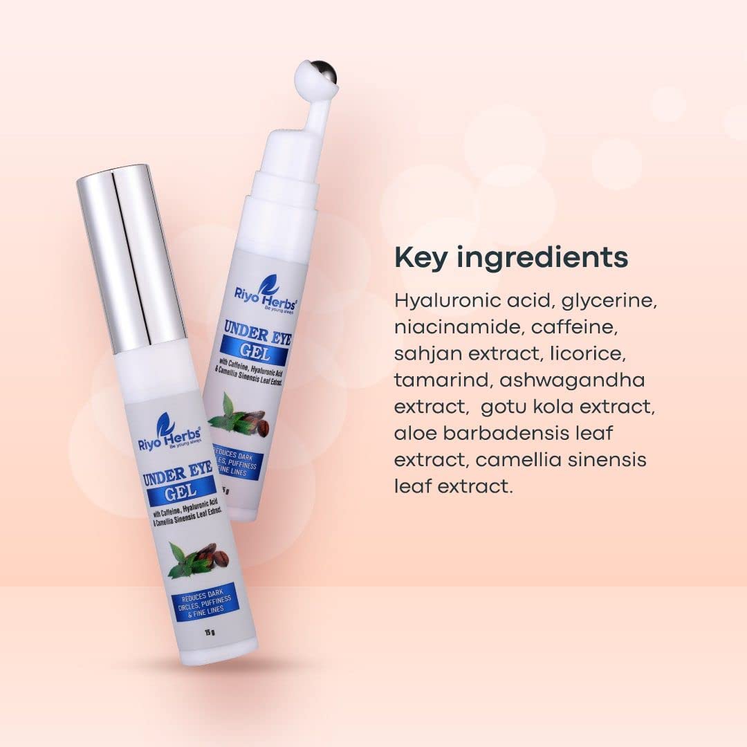 Riyo Herbs Under Eye Gel Reduces Dark Circles Puffiness Fine Lines 15gm