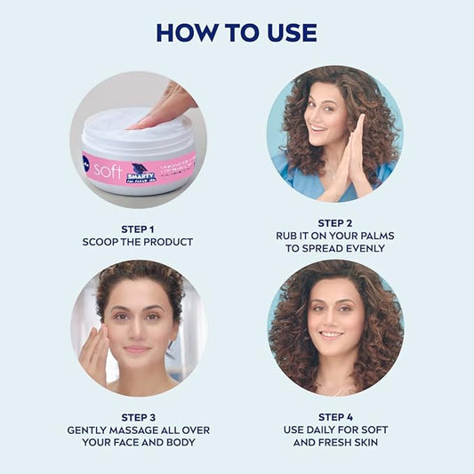 NIVEA Soft Smarty College Edition Moisturizer for Face, Hand & Body, Non Sticky Cream 300ml