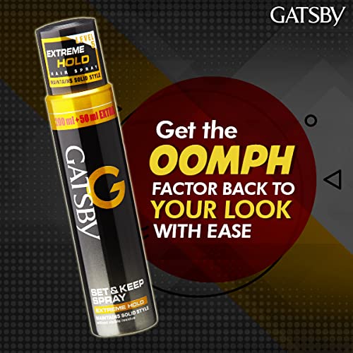 Gatsby Extreme Hold Set & Keep Spray Maintains Sold Style 250ml