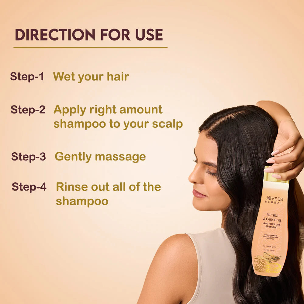 Jovees Henna & Ginseng Anti Hair Loss Shampoo | Promotes Hair Growth 300ml