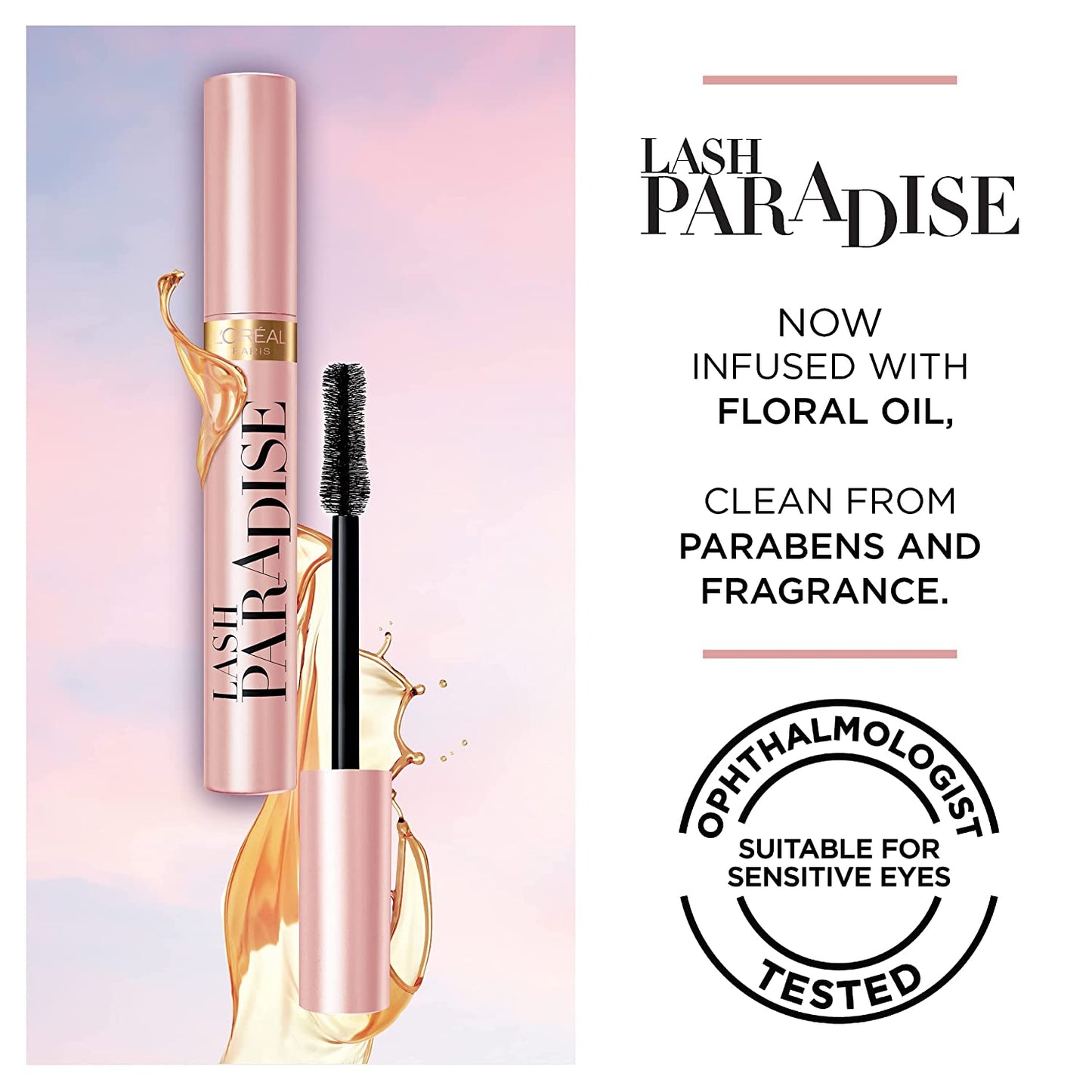 L'Oreal Paris Lash Paradise Mascara, Waterproof 204 Blackest Black 7.6ml