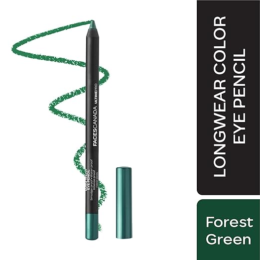 FACES CANADA Ultime Pro Longwear Eye Pencil  1.2 g | 8 Hr Long Stay | Smooth One Stroke Application | Intense Color Pay Off | Soft Blendable Formula | Smudge Proof | Water Proof