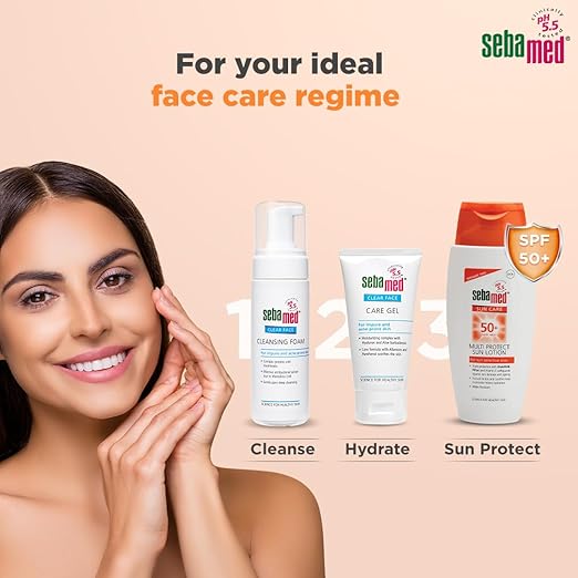 Sebamed Multi Protect Sun lotion SPF 50, 150 ml I UVA/UVB Protection filter I Water resistant sunscreen with pH 5.5 I Vitamin E I men & women I Suitable for children I Clinically tested.