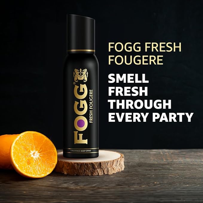 Fogg Fresh Fougere Premium No Gas Deodorant for Men, Long-Lasting Perfume Body Spray, 120 ml