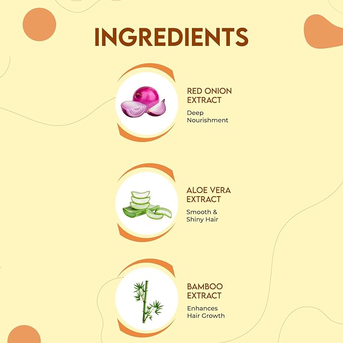 Jovees Herbal Red Onion Oil & Bamboo Strengthening Shampoo | Gives Smooth, Strong And healthy hair | For All Hair Types 300ML