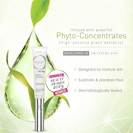 EPIQUE,Switzerland Intensive Revitalizing Eye Formula|360° Restorative Eye Treatment with Cooling Microtip & Massager| Cosmopolitian Beauty Award Winner |Reduces Dark circles, Puffiness,Fine lines & Wrinkles-Dermatologically Tested (15 ml)