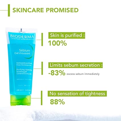 Bioderma Sebium Gel Moussant Purifying Cleansing Foaming Gel Combination To Oily Skin, 100ml