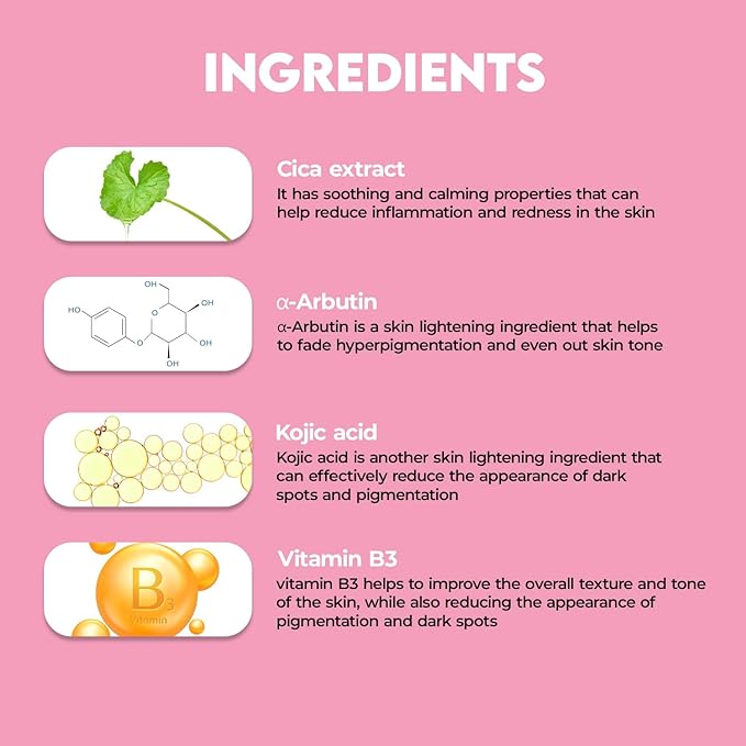 Jovees Herbal 2% Alpha Arbutin Pigmentation Cure Serum With 1% Kojic Acid, Cica Extract & Vitamin B3 | Reduces Blemishes & Improves Skin Texture | Brightens Skin | For All Skin Types | 30 ml