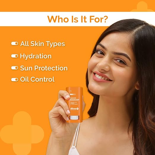 The Derma Co Hyaluronic Sunscreen For All Skin Types Stick With Spf 60 & Pa++++ For Easy Reapplication - 20G