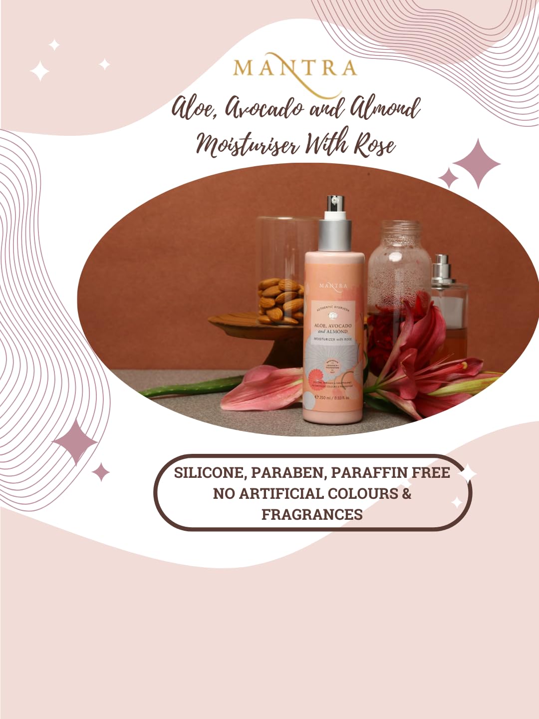 Mantra Aloe, Avocado And Almond Moisturiser With Rose 100ML