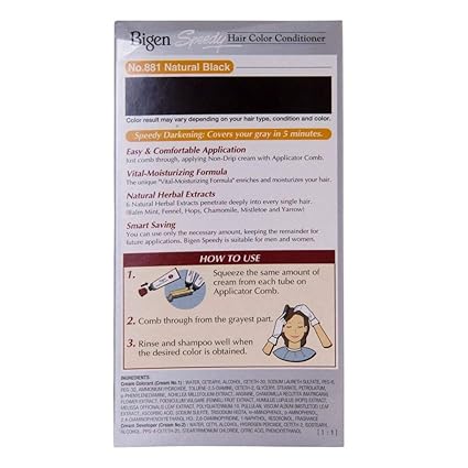 Bigen Speedy Hair Color, Natural Black 881 (40g + 40g)