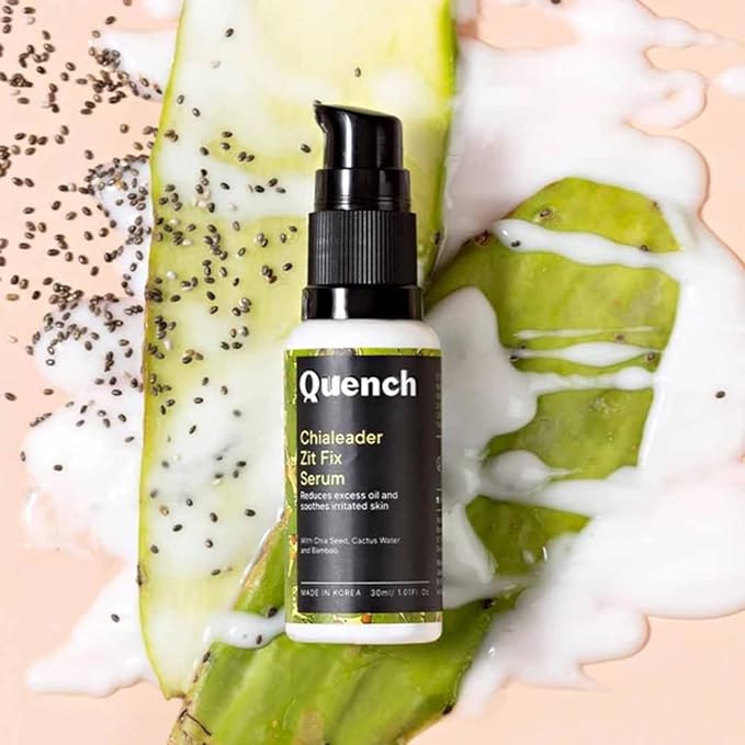 QUENCH Chialeader Zit Fix Korean Serum | Face Serum for Acne & Oil Control | with Chia Seed, Cactus water and Bamboo | Made in Korea (30ml)