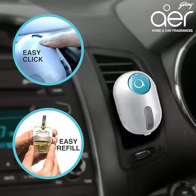 Godrej aer click gel Car Vent Air Freshener Kit Cool Surf Blue