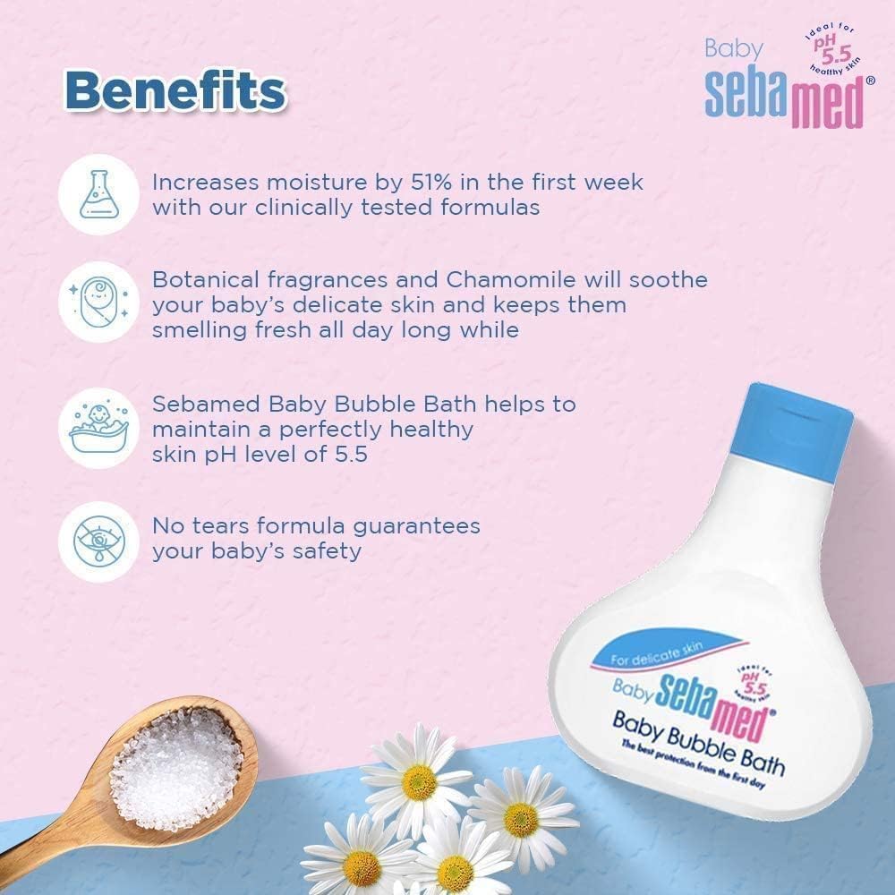 Sebamed Baby Bubble Bath 200 ml|pH 5.5|With Chamomile