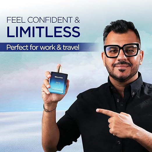 Bella Vita Luxury Skai Aquatic Unisex Eau De Cologne with Bergamot, Lavender & Patchouli|Premium, Long Lasting Woody Fragrance for Men & Women, 100 ML