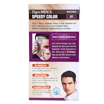 Bigen Men's Speedy Color, Hair Color, 80g - Natural Black 101 (Pack of 1)