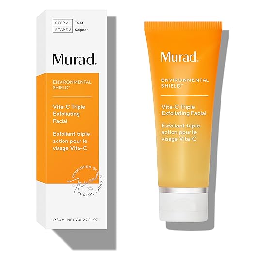 Murad Environmental Shield Vita-C Triple Exfoliating Facial – Exfoliating Facial Scrub with Antioxidant Gold Stabilized Vitamin C – Smoothing & Brightening, 80 ml,2.7 Fl Oz