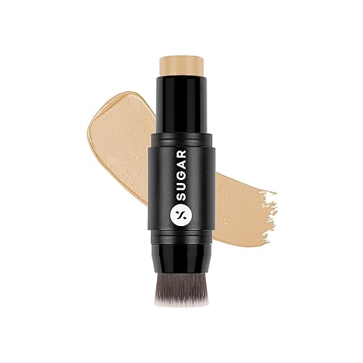 SUGAR Cosmetics Ace Of Face Mini Foundation Stick with In-Built Brush | Lasts 24hrs | Full Coverage Foundation for Women | 7gm