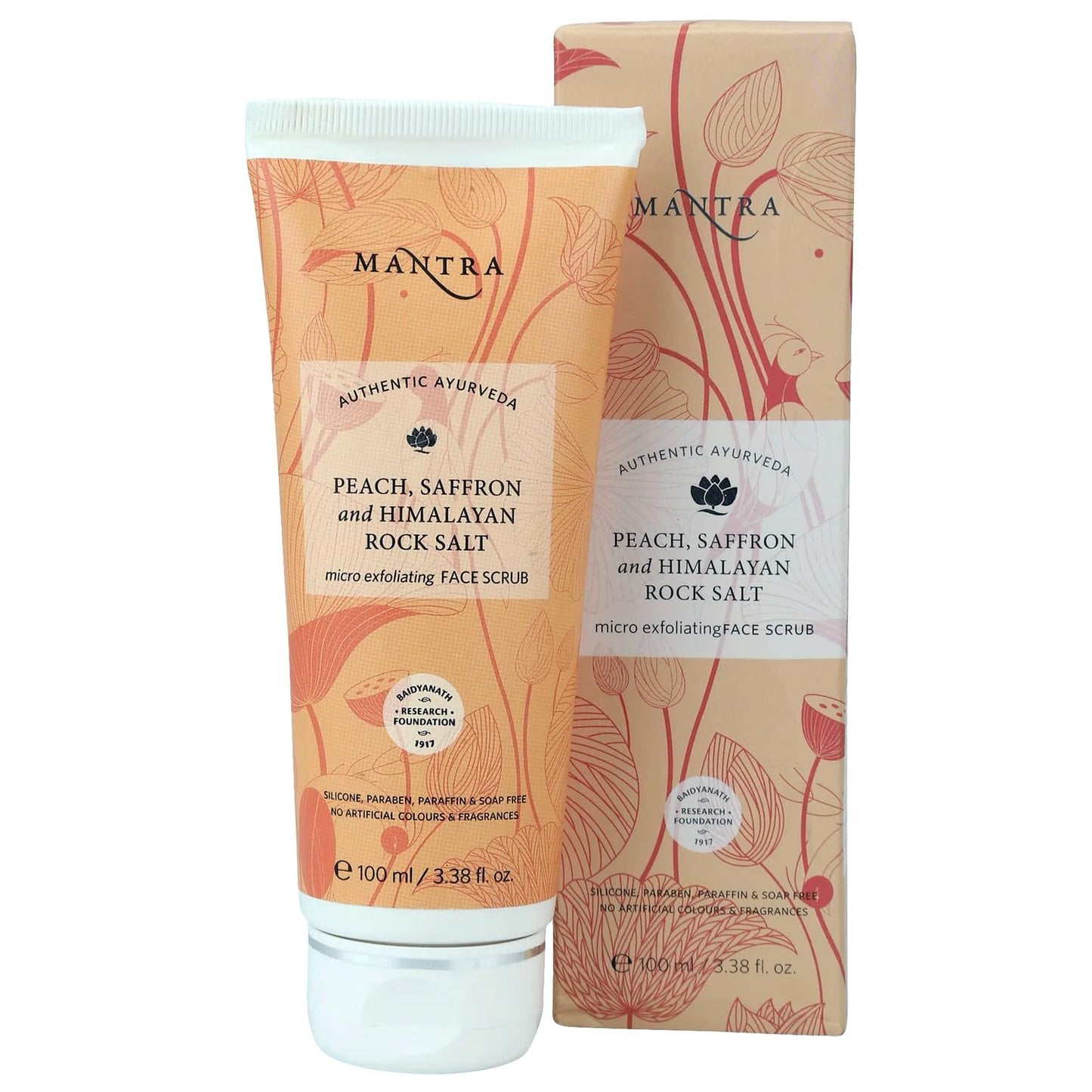 Mantra Micro Exfoliating Peach Saffron And Himalayan Rock Salt Face Scrub 100ml