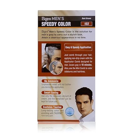 Bigen Men's Speedy Color, Hair Color, 80g - Dark Brown 103 (Pack of 1)