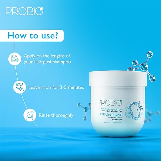 Godrej Professional Probio Keratin Revive Hair Mask (200g) | For Normal to Dry Hair | No Sulphate & Paraben | Color Safe