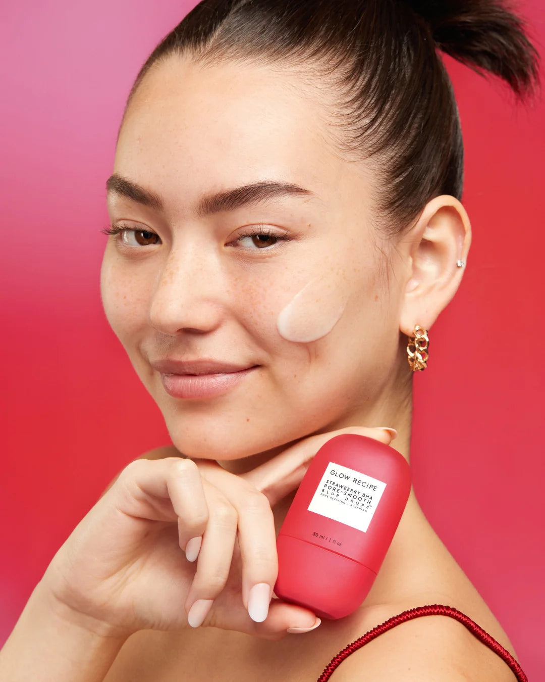 Glow Recipe Strawberry Bha Pore Smooth Blur Drops Serum Treatment + Primer Soin +Base 30ml