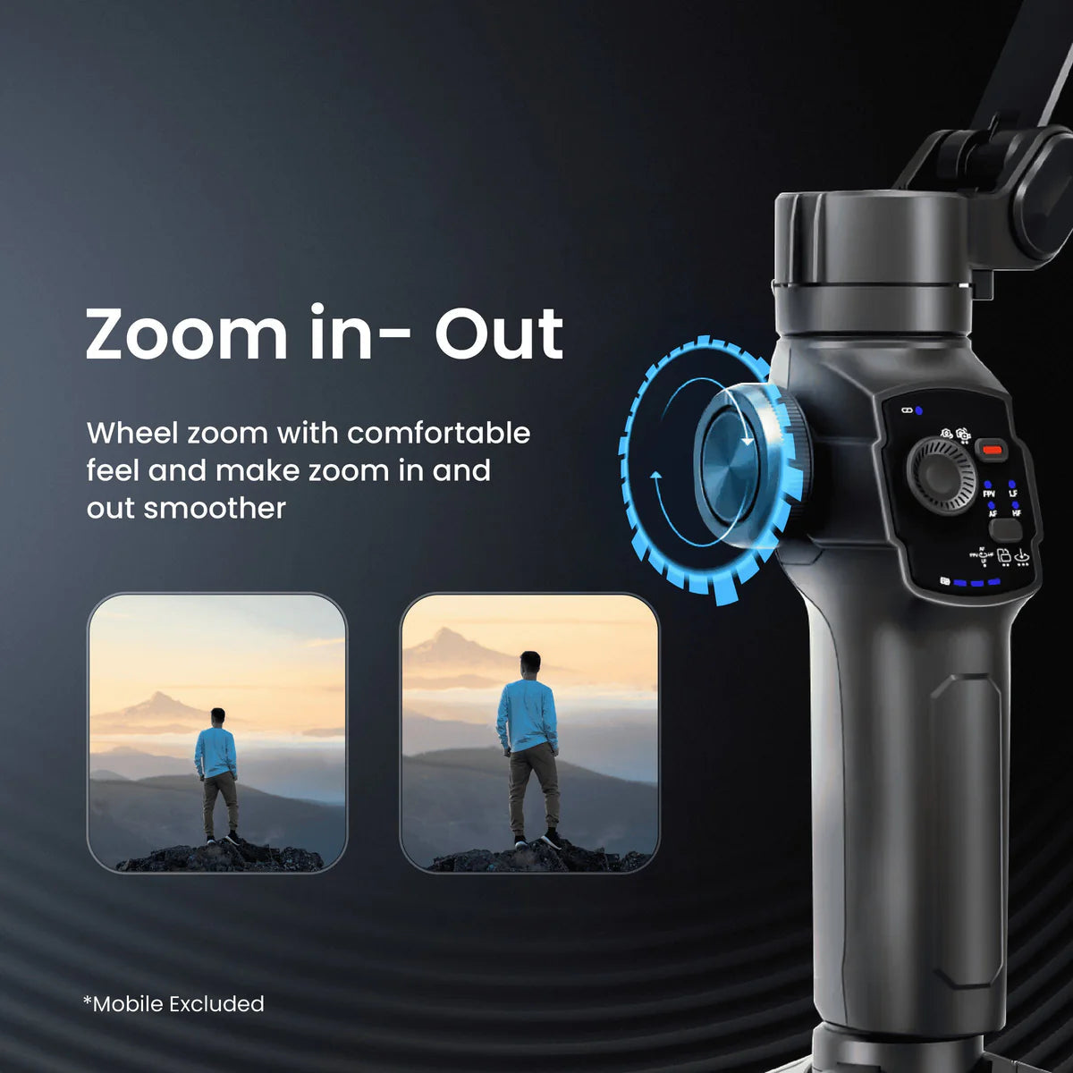 Digitek (DSG-009F AI TRACKER ) 3 Axis Foldabe Smartphone Gimbal with Built in Extandable Telescopic Rod