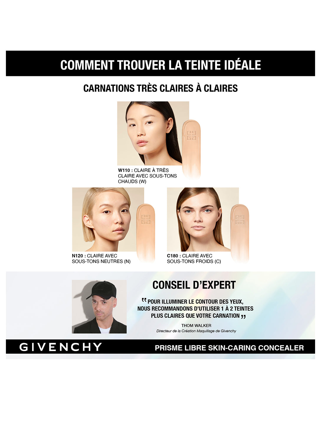 GIVENCHY Prisme Libre Skin-Caring 24H Hydrating & Correcting Multi-Use Concealer-W110 ( 11ml  )