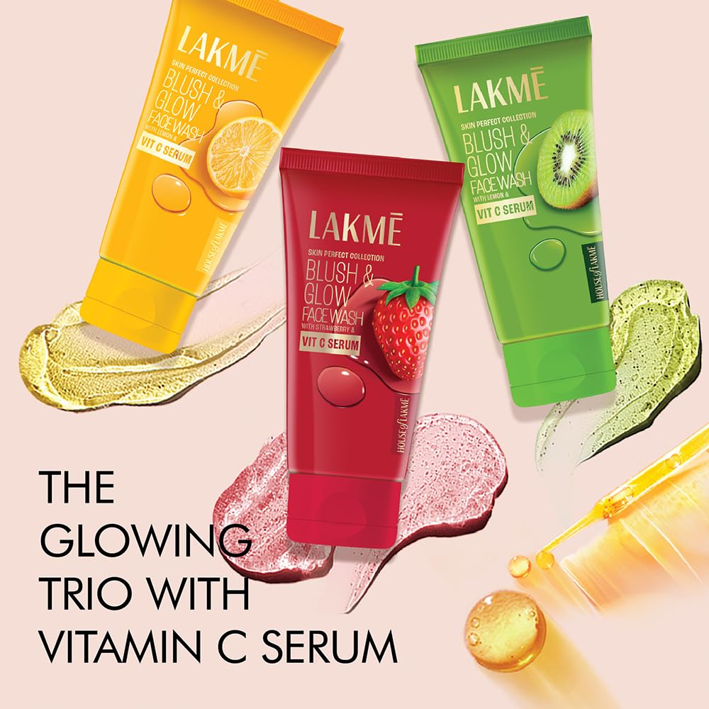LAKMÉ Blush & Glow Exfoliating Face Wash with Vitamin C Serum 150g