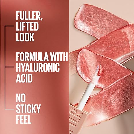 Maybelline Lifter Gloss, Hydrating Lip Gloss with Hyaluronic Acid, High Shine for Plumper 5.4ml